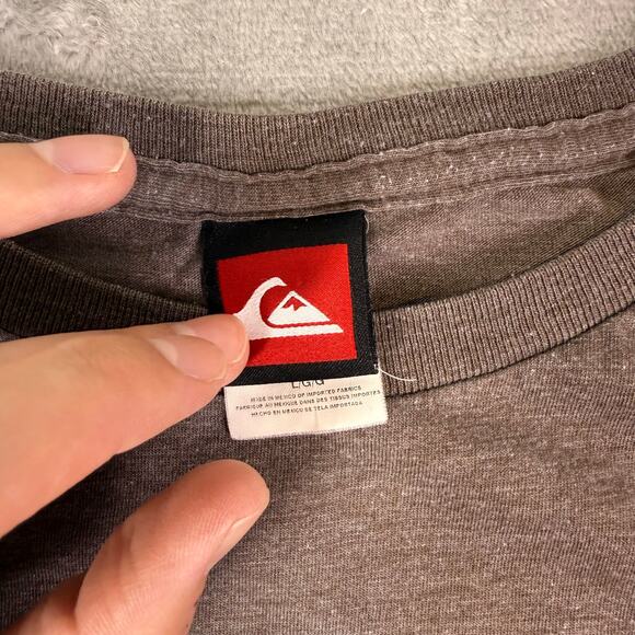 Quicksilver men’s brown vintage surfer shirt size large middle graphic y2k - Picture 5 of 7